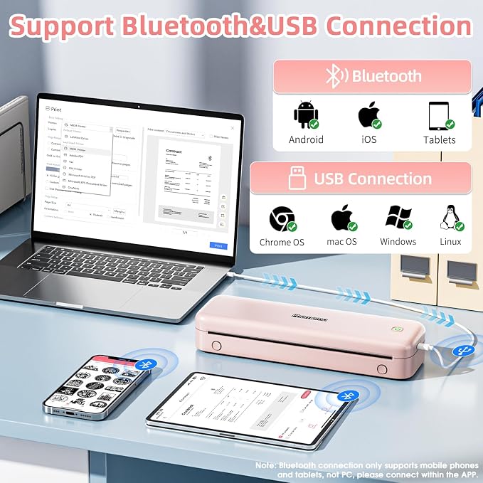 Phomemo M834 Portable Printer, Wireless Bluetooth Thermal Printer, Support 8.5" - Image 5