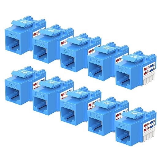Cable Matters 10-Pack 10Gbps Cat6 Keystone Jacks, RJ45 Keystone Jack, Ethernet by CableMatters
