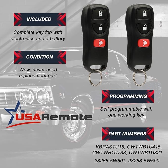 USARemote Key Fob Keyless Entry Remote fits Nissan Frontier Armada Murano - Image 3