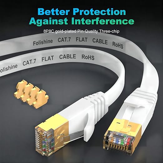 Ethernet Cable 75 ft, Supports Cat 8/ Cat 7 Standard High Speed Flat Design - Image 3