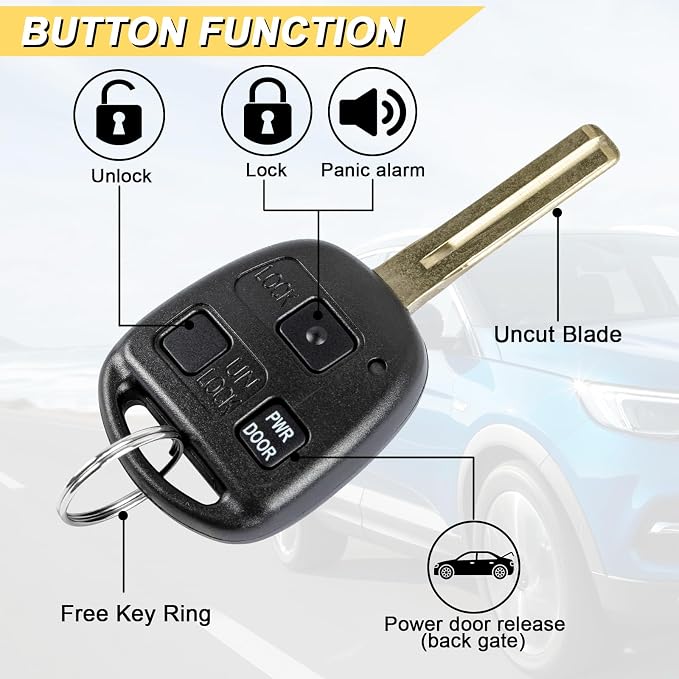 Vurkcy Key Fob Replacement for 2004-2006 RX330/ 07-09 RX350/ 06-08 RX400H/ 10 - Image 3