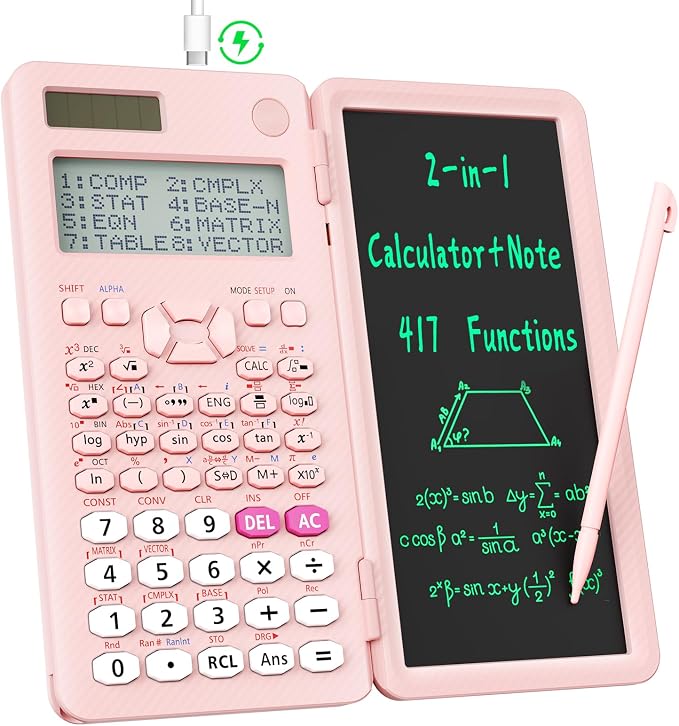 Rechargeable ROATEE 991ES MAX Scientific Calculators, CalcNote Multiview 4-Line by ROATEE