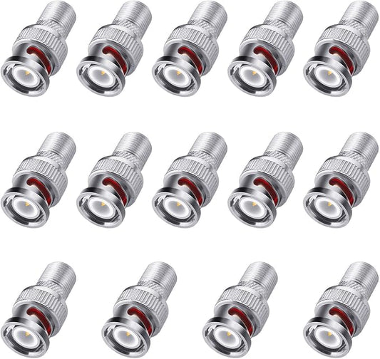 F to BNC Connector 14 Pcs BNC Male Plug to F Female Jack Coax Adapter 75 Ohm by Unknown