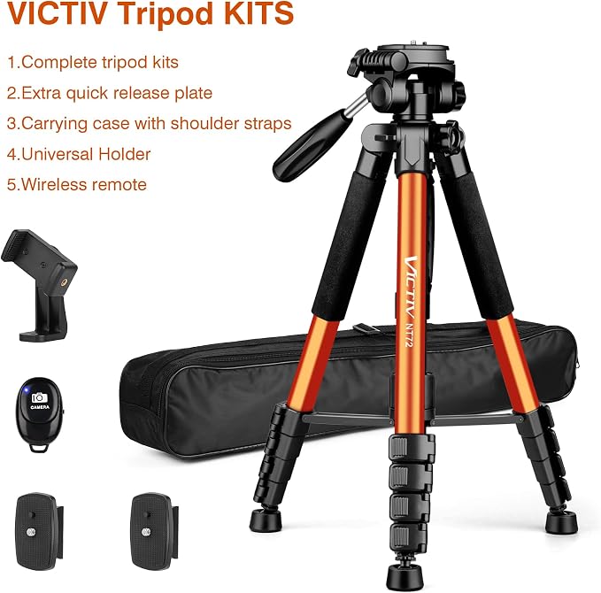 Tripod for Camera, Professional Heavy Duty Compact Camera Stand for Phone - Image 8
