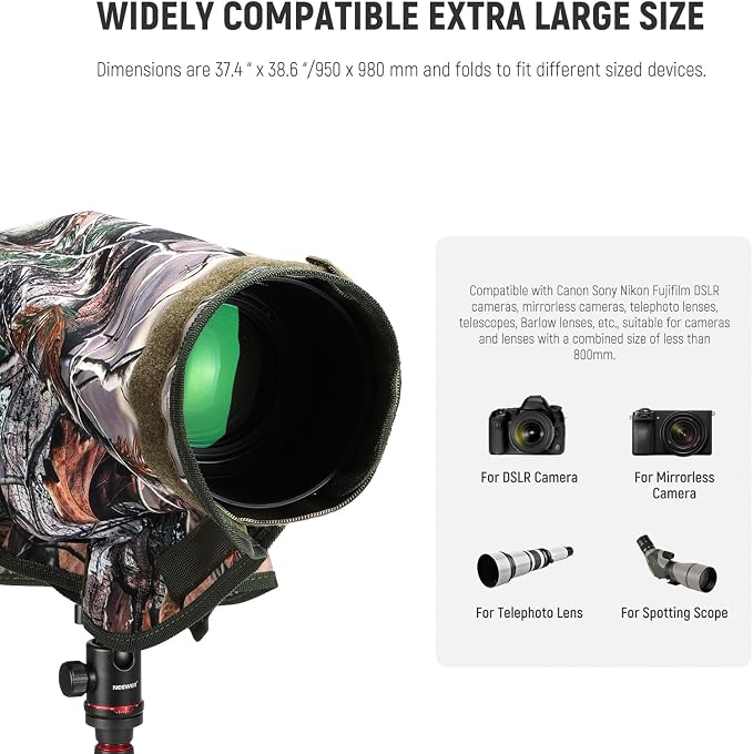 NEEWER PB019 Camera Rain Cover XL Large Waterproof Raincoat Protective Cover - Image 2