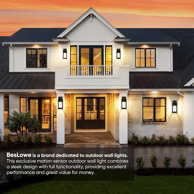 2-Pack Upgraded Motion Sensor Outdoor Wall Lights, Dusk to Dawn Porch Lights - Image 7