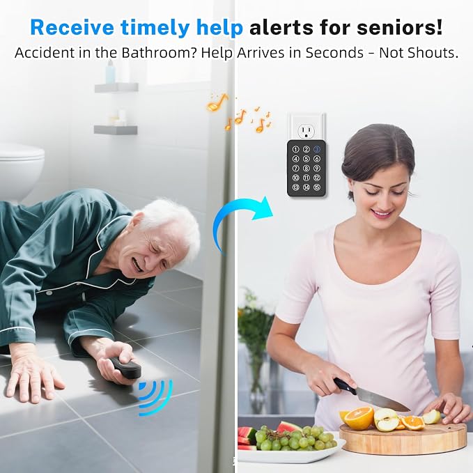 Wireless Emergency Call Button System - 500 Ft Range Caregiver Pager - Image 4