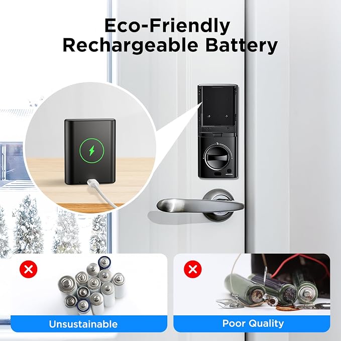 TCL D1 Pro Palm Vein Smart Lock, Keyless Entry Door Lock, Upgraded Rechargeable - Image 5