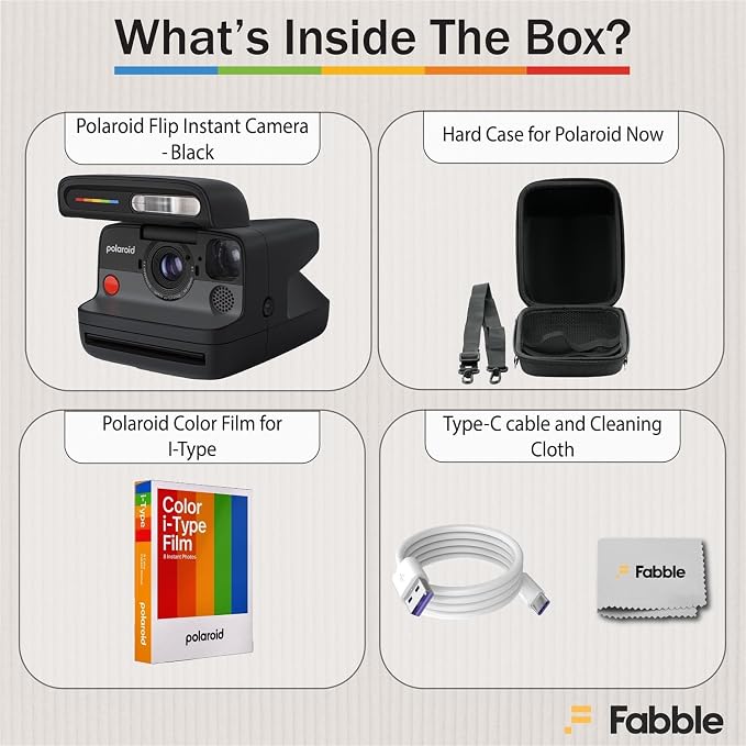 Polaroid Flip Instant Camera Black Bundle - Image 2