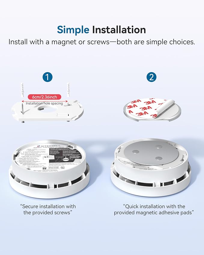 SITERWELL Smoke Detector, Smoke Detector 10 Year Battery - Image 6
