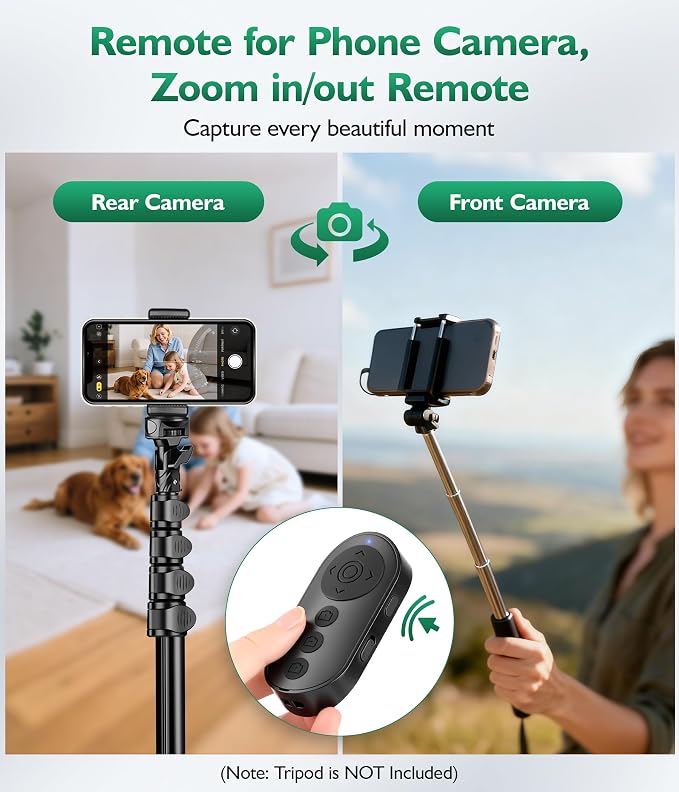Phone Stand with Remote Wireless Remote Control, Phone Camera Remote Shutter - Image 2