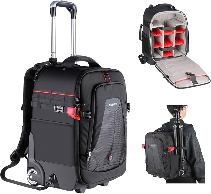 Neewer 2-in-1 Rolling Camera Backpack Trolley Case by Neewer