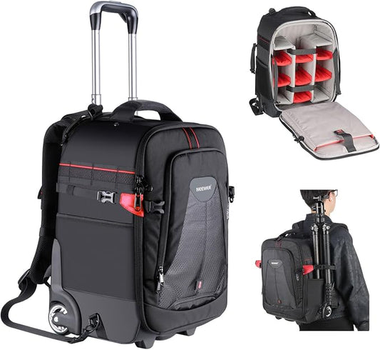 Neewer 2-in-1 Rolling Camera Backpack Trolley Case by Neewer