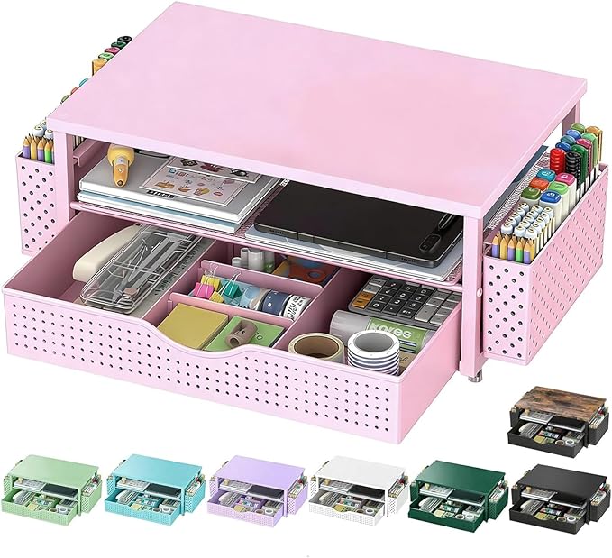 Spacrea Desk Organizer and Accessories, Computer Monitor Stand Riser by Spacrea