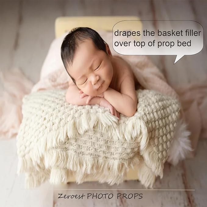 Zeroest Baby Photography Props Basket Braid Wool Wrap Newborn Photo Shoot - Image 5