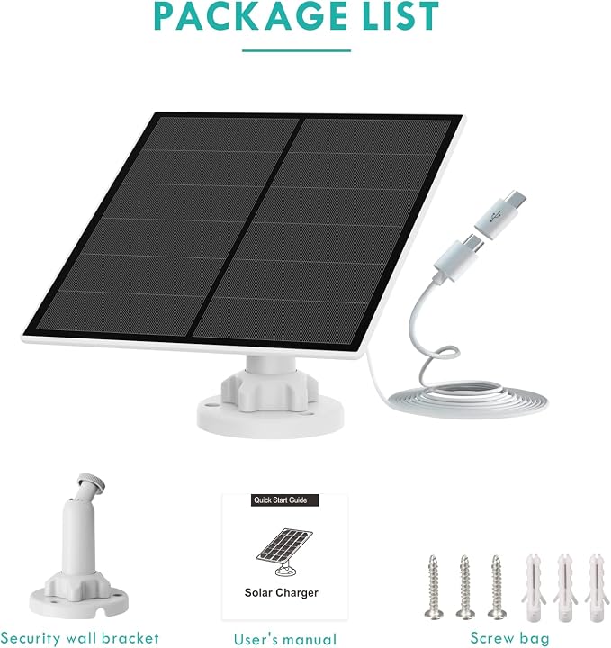 5W Solar Panel for Security Camera Outdoor, 5V USB Solar Panel Charger - Image 7