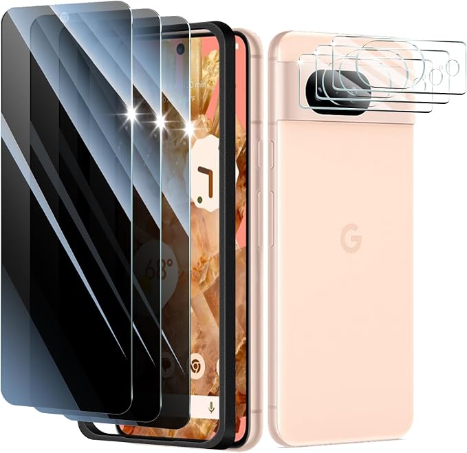 3+3+1-Pack, Privacy Screen Protector and Camera Lens Protector by ScreenProtectorCase