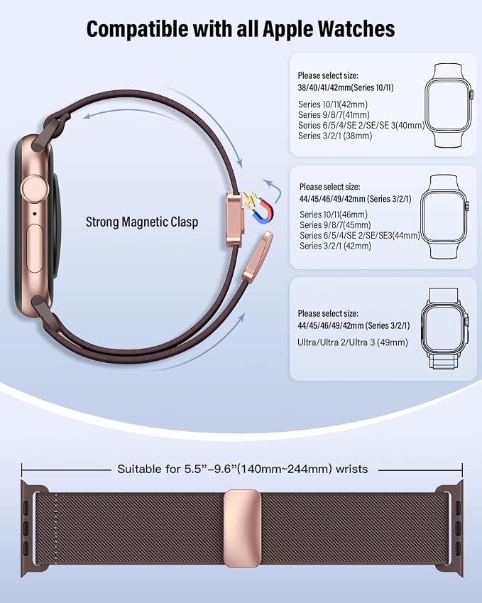 Stretchy Band Compatible with Apple Watch Bands 40mm 38mm 41mm 42mm 44mm 45mm - Image 5