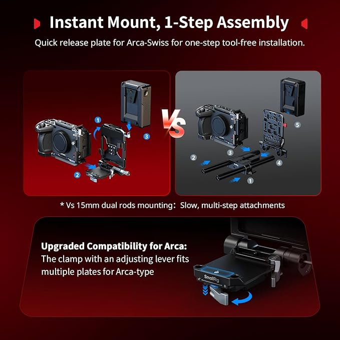 SMALLRIG Foldable V Mount Battery Plate Kit Pro, w/QR Plate - Image 2