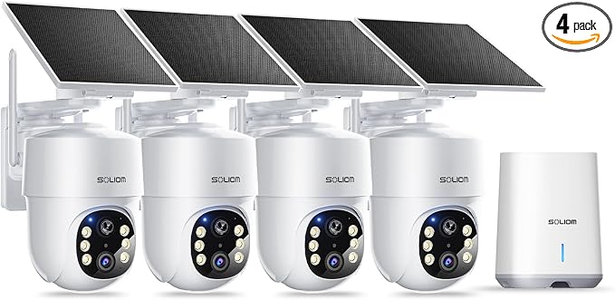 SOLIOM- 5MP Security Cameras Wireless Outdoor, No Subscription & Solar Powered by SOLIOM