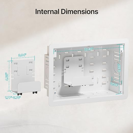 9" in-Wall Media Box, Recessed Outlet Wall Box, Structured Media Enclosure - Image 6
