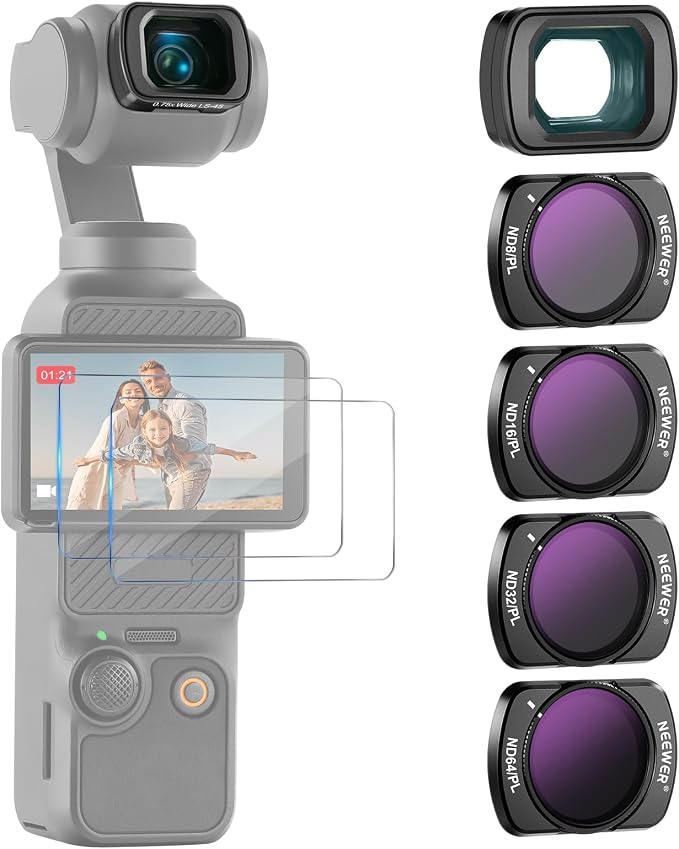 NEEWER ND/PL Filter Set & 0.75X Wide Angle Lens Compatible by Neewer