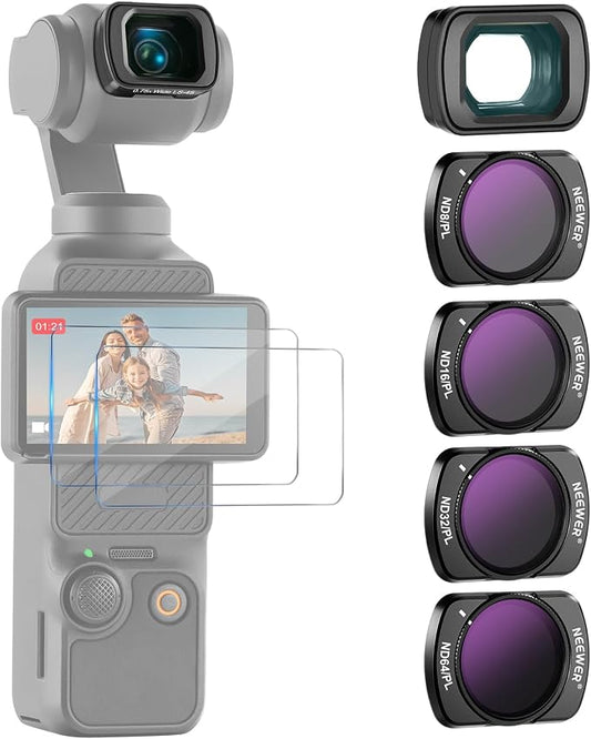 NEEWER ND/PL Filter Set & 0.75X Wide Angle Lens Compatible by Neewer