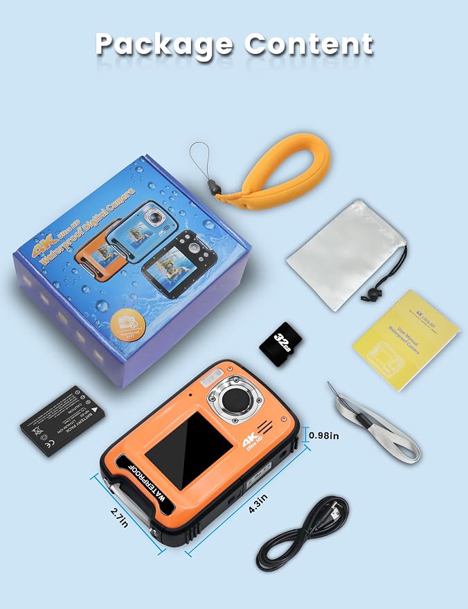 Underwater Camera 4K 48MP Autofocus Selfie Dual Screen Waterproof - Image 7