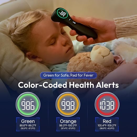 No-Touch Thermometer for Adults and Kids, 1-Second Fast Reading, Color-Coded - Image 6