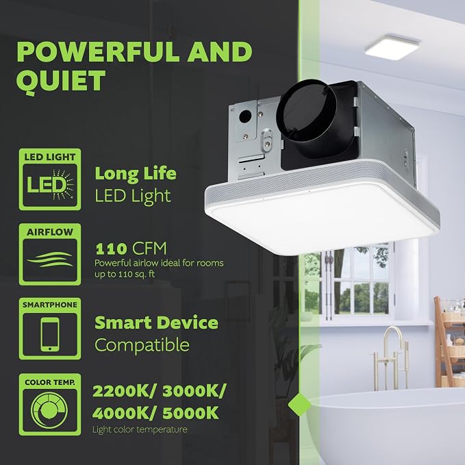 Homewerks 7148-01-AX Smart Bathroom Fan - Image 6