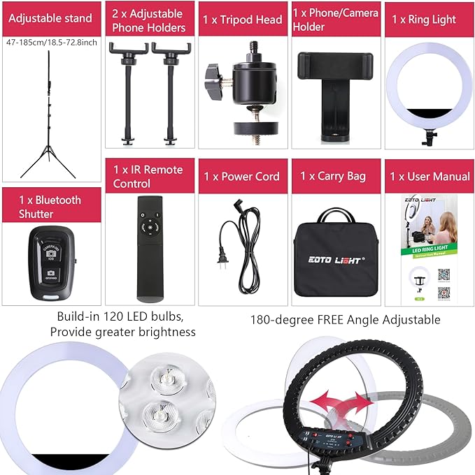 21 inch LED Ring Light with Tripod Stand, Video Ring Light - Image 5
