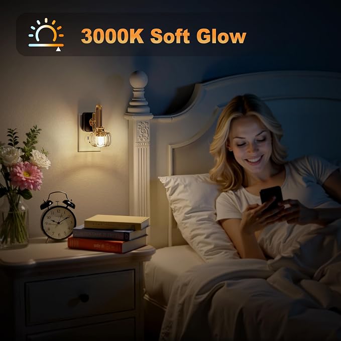 JandCase Night Light, Night Lights Plug into Wall, Glass LED Nightlight - Image 4