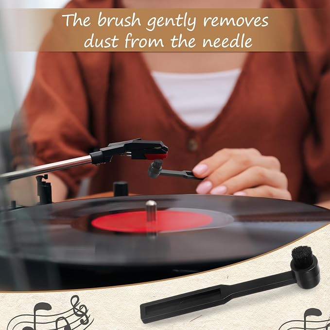 Ziliny 3 Pcs Vinyl Record Cleaning Brush Wooden Anti Static Dust Record Vinyl - Image 5