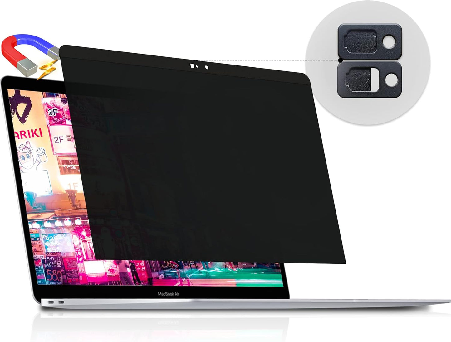 Magnetic Privacy Screen for Macbook Air 13 Inch (2018-2021, M1) / Macbook Pro 13 in (2016-2022, M1, M2), Removable Anti Blue Light Glare Filter for Mac 13In Laptop