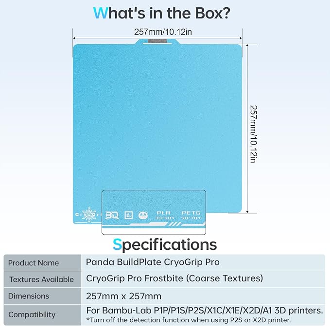 BIQU CryoGrip Pro Frostbite for Bambu-Lab P1S/P1P/P2S/X1C/X1E/X2D/A1 257x257mm - Image 9
