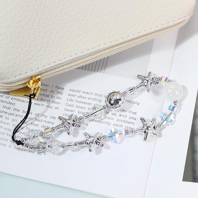 CMVFYL Beaded Camera Wrist Strap, Cute Phone Charms Strap, Pearl Bracelet Wrist - Image 9