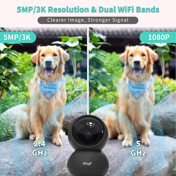 Alaga Indoor Security Camera, 360° Pan/Tilt, Human/Pet/Motion AI, Night Vision - Image 8