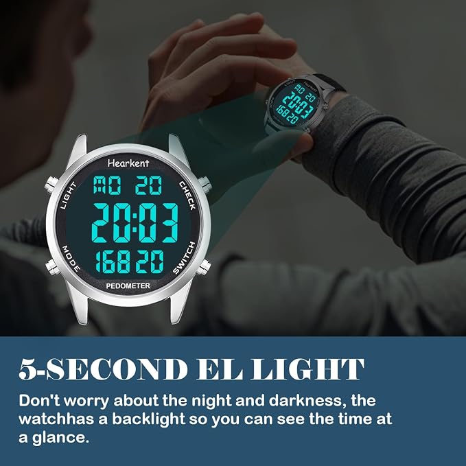 Hearkent Pedometer Watch for Walking Steps and Miles-Men&Women-Step Counter for - Image 6