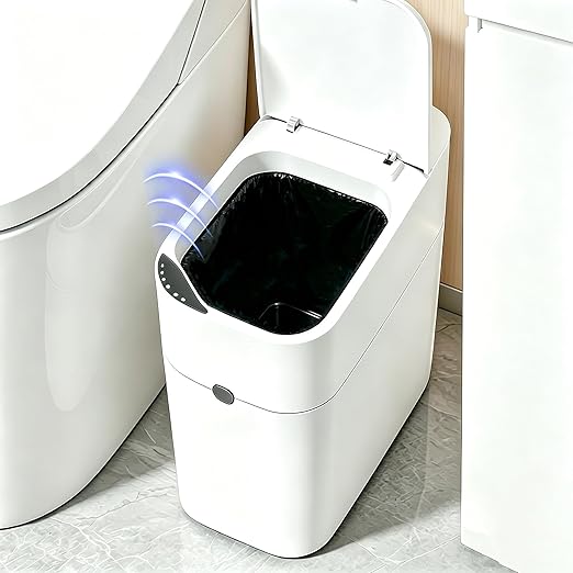 Motion Sensor Bathroom Trash Can, Automatic Touchless Smart Garbage Bin by Gleynest