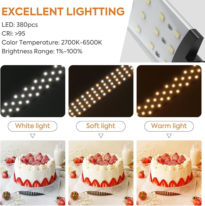 Bi-Color LED Photo Light Box 24x24 inch, Dimmable LEDs Product Photography - Image 2