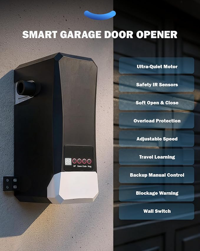 ZUMI Wall-Mounted Garage Door Opener, App-Controlled Garage Opener - Image 3