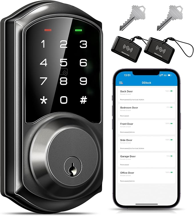 Veise VE06 Smart Deadbolt with App Control, Keyless Entry Smart Lock by Veise