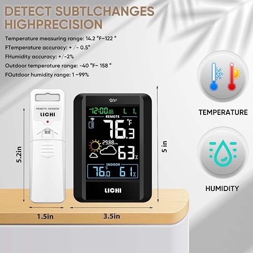 Indoor Outdoor Thermometer Wireless Weather Station External Thermometer - Image 4