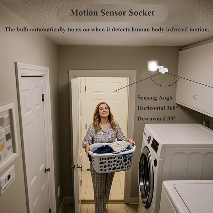 Motion Sensor Switch Indoor Plug in Motion Sensor Light Sockets Adjustable - Image 6