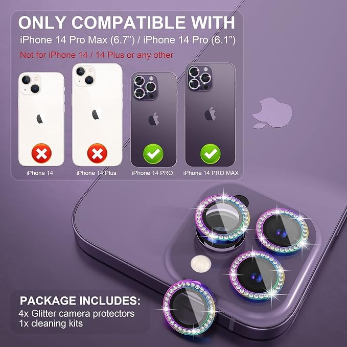 Choiche Compatible for iPhone 14 Pro/iPhone 14 Pro Max Camera Lens Protector - Image 2
