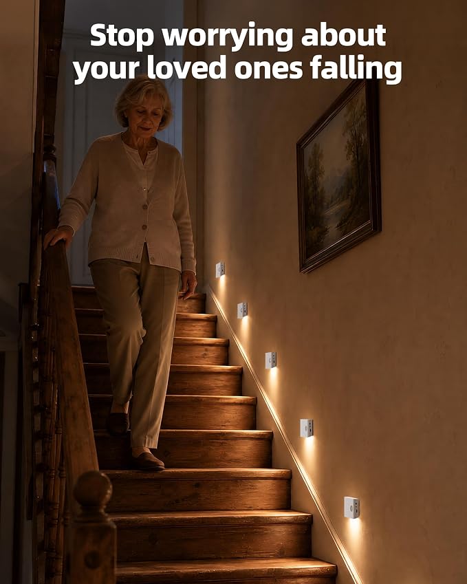 EZVALO Motion Sensor Night Lights, Rechargeable 1500mAh LED Stair Lights - Image 5