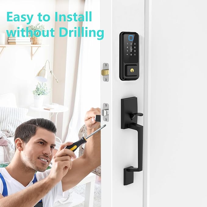 Hunnay Smart Locks for Front Door, Front Door Lock Set, Keypad Deadbolt - Image 5