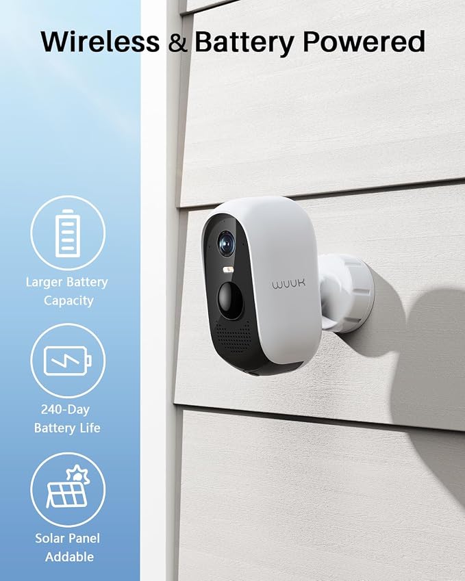 WUUK Add-on Security Camera Wireless Outdoor, Requires Base Station, Home - Image 2