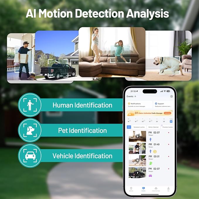 2K Indoor Dome Window Security Camera, 5G & 2.4GHz Dual Band WiFi Camera - Image 5