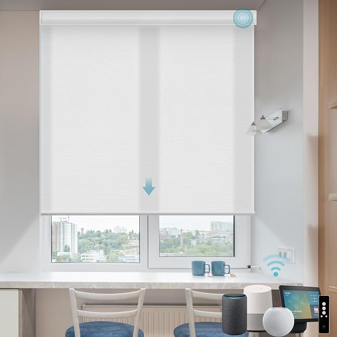 SmartWings Motorized Light Filtering Shades Work by SmartWings